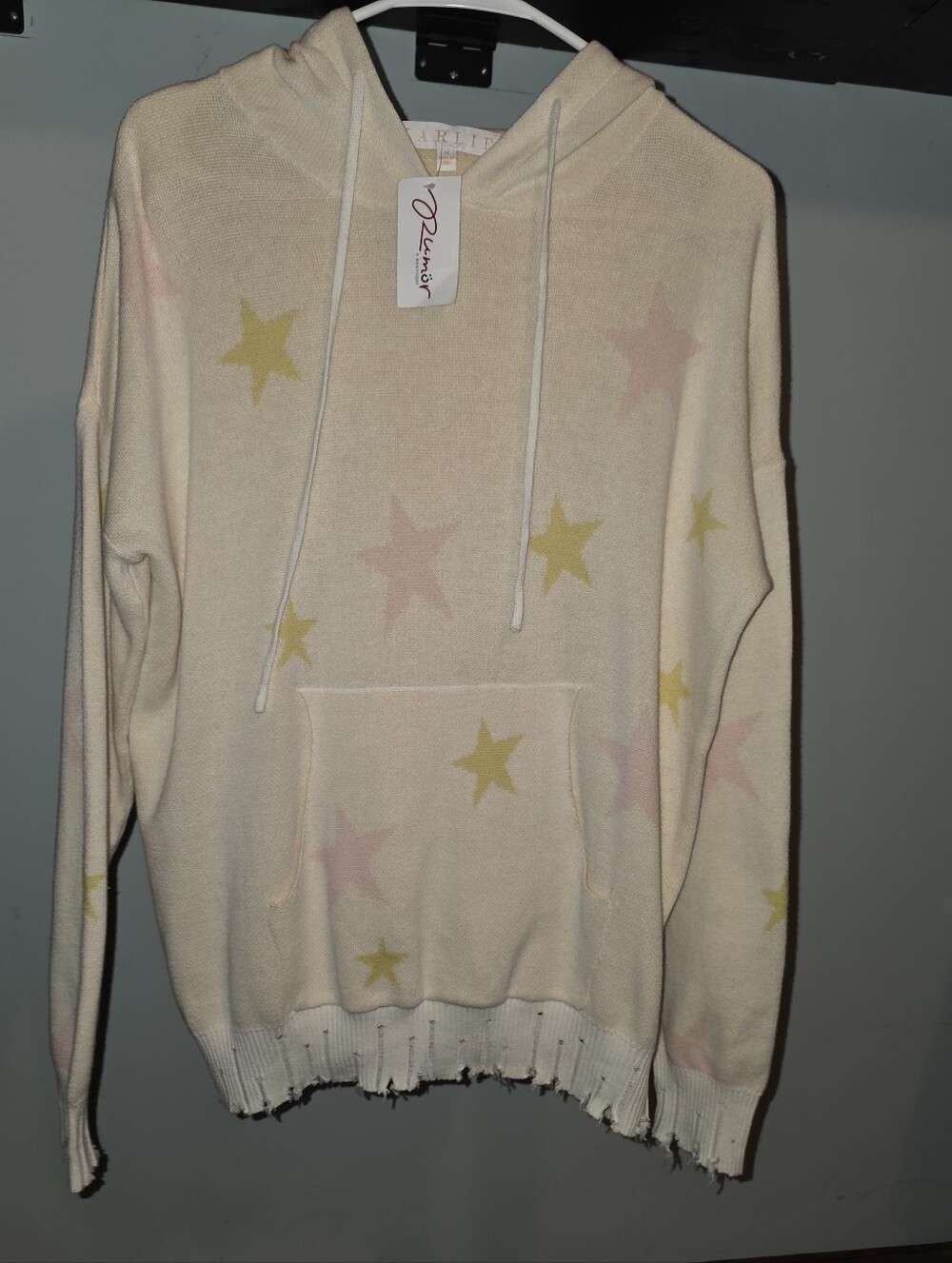 Karlie-Boutique Pastel Star Distressed HOODIE